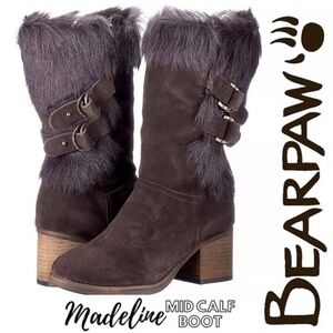 BEARPAW BOOTS Madeline Suede Mid Calf Ladies Size 5